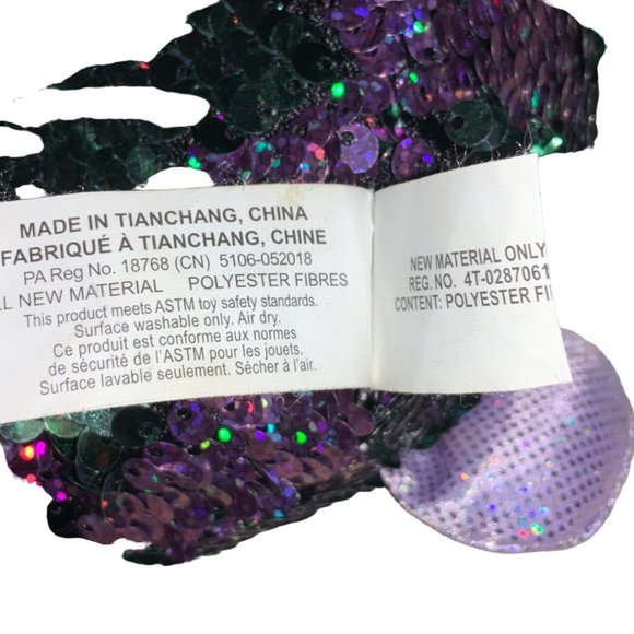 SHIMMEEZ Reversible Magic Sequins Purple & Turquoise Delilah the Dog 8” - Picture 11 of 12